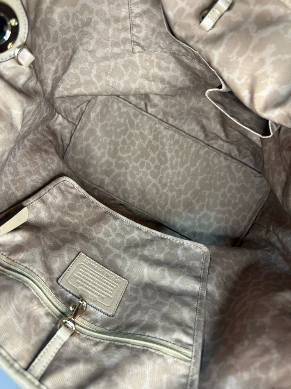 Coach Hadley Neutral Tote Bag with Scarf Accent